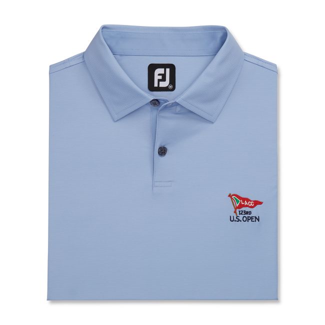 Camicie Footjoy 2023 U.S. Open Micro Feeder Stripe Lisle Self Collar Uomo Azzurre | BRIQSNP-63