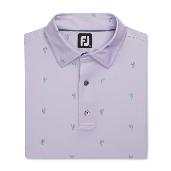 Camicie Footjoy Cactus Print Lisle Self Collar Uomo Viola | RJMEQGK-15