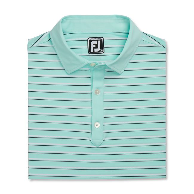 Camicie Footjoy Ginnastica Fit Multi-Stripe Lisle Self Collar Uomo Verde Acqua | IHDBKTE-63