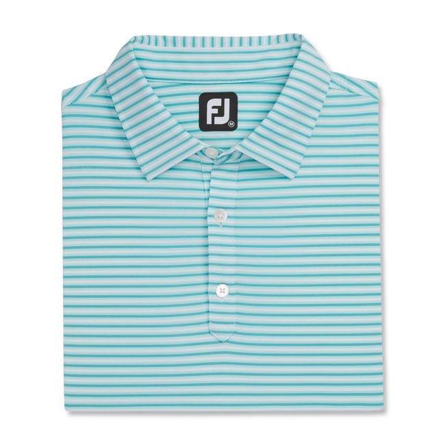 Camicie Footjoy Lisle Even Stripe Self Collar Uomo Verde Acqua | TMSZCER-62