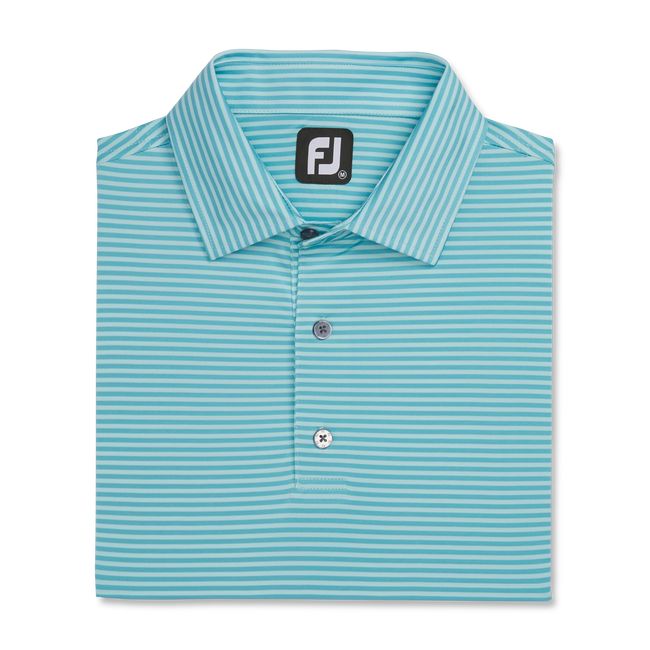 Camicie Footjoy Lisle Feeder Stripe Self Collar Uomo Verde Acqua | RQMIFZU-93