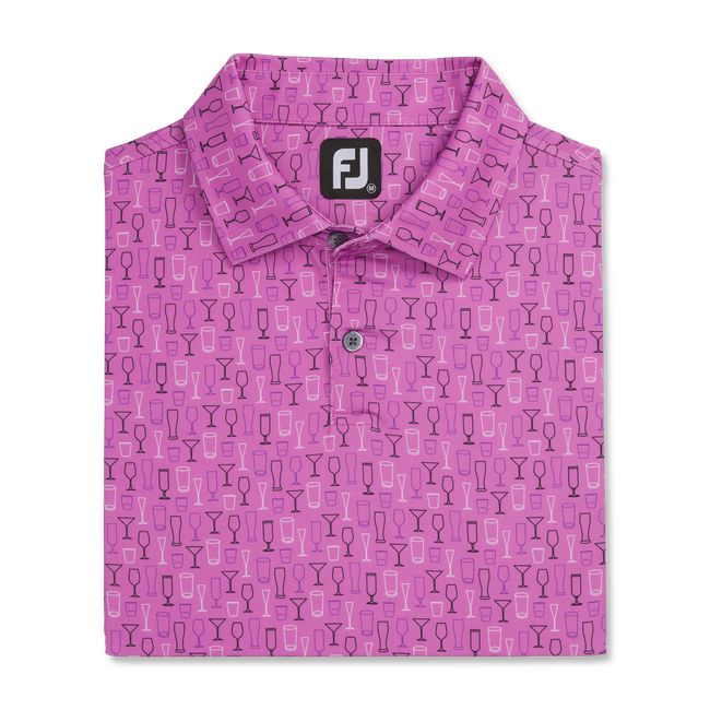 Camicie Footjoy Lisle Glass Print Self Collar Uomo Fucsia | EHPNWBR-74