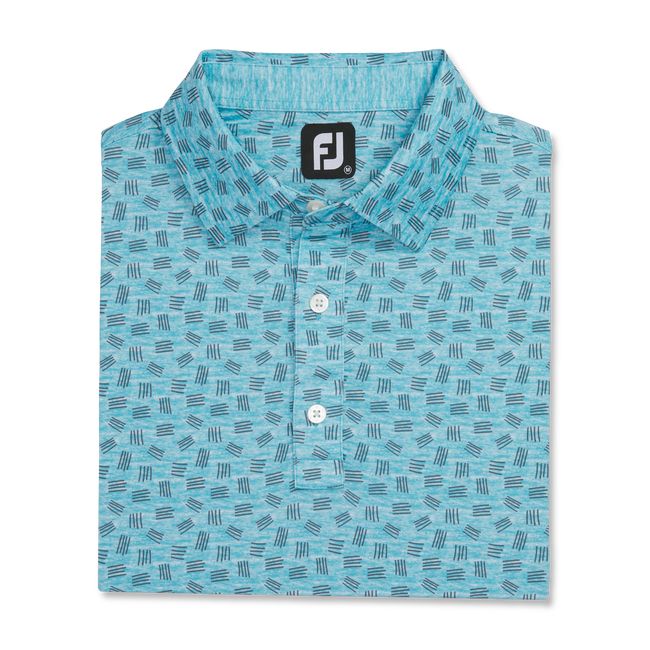 Camicie Footjoy Lisle Sketched Print Self Collar Uomo Verde Acqua | QHLIUFV-70