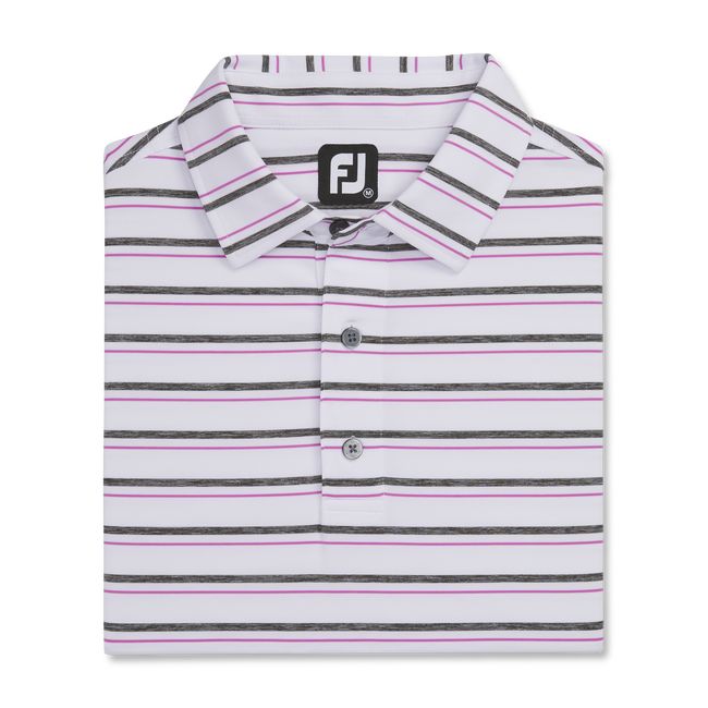 Camicie Footjoy Lisle Space Dyed Stripe Self Collar Uomo Bianche | DHFCMNA-04