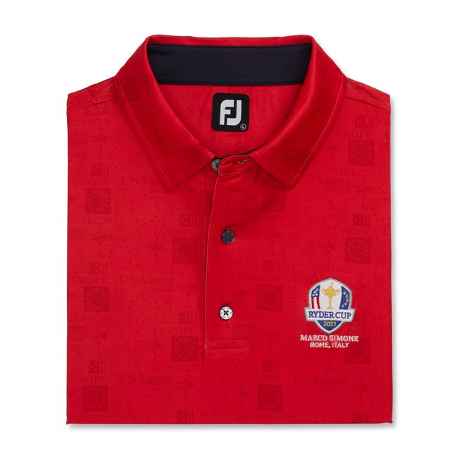 Camicie Footjoy Ryder Cup Tonal Print Self Collar Uomo Rosse | ADGSYIT-39