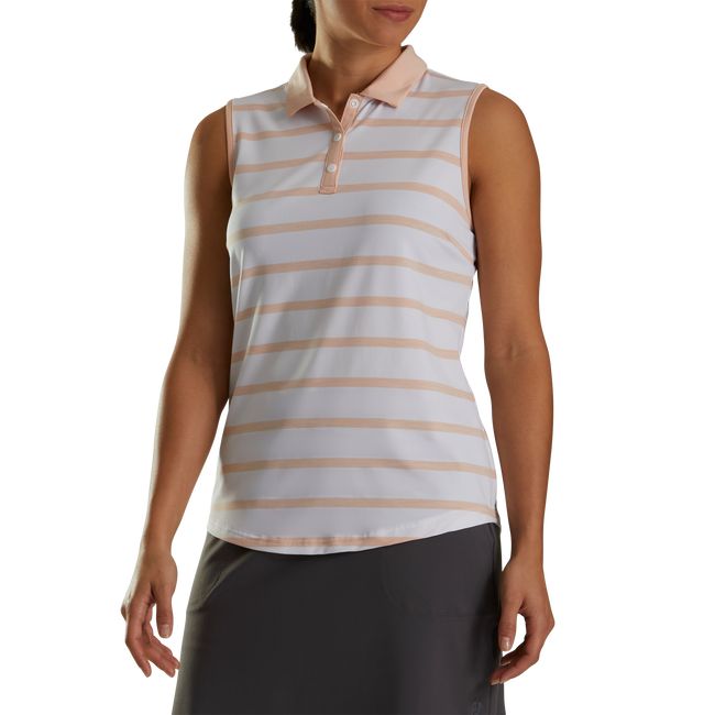 Camicie Footjoy Senza Maniche Spacedye Stripe Donna Bianche | ZSGFDEM-29