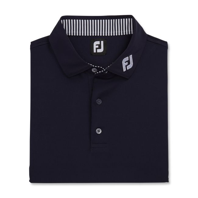 Camicie Footjoy Solid Lisle Self Collar - Fj Tour Logo Uomo Nere | VEUKFAO-89