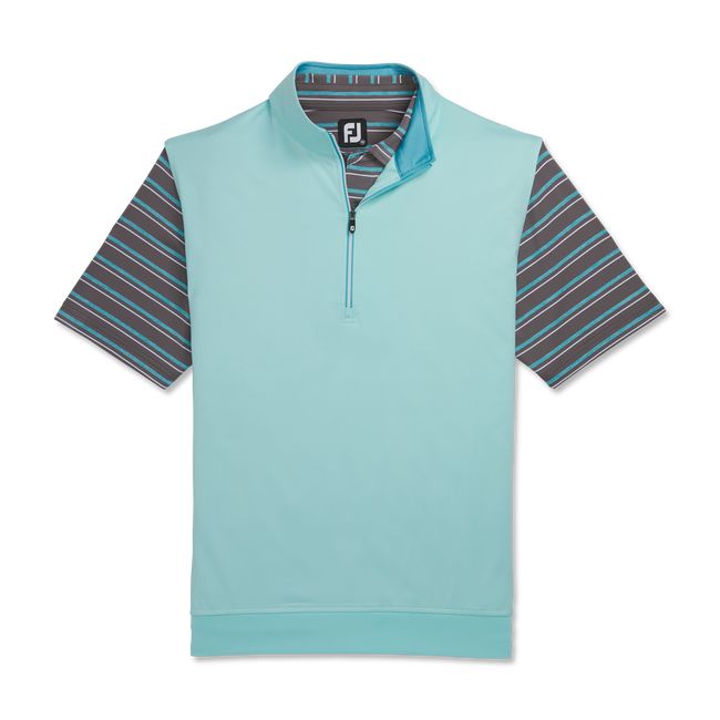 Gilet Footjoy Half-Zip Jersey Uomo Verde Acqua | TLXJINC-54