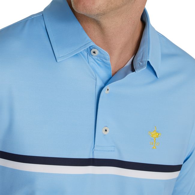 Camicie Footjoy 1927 Trophy Double Chest Stripe Self Collar Uomo Blu | QJNUCVR-60