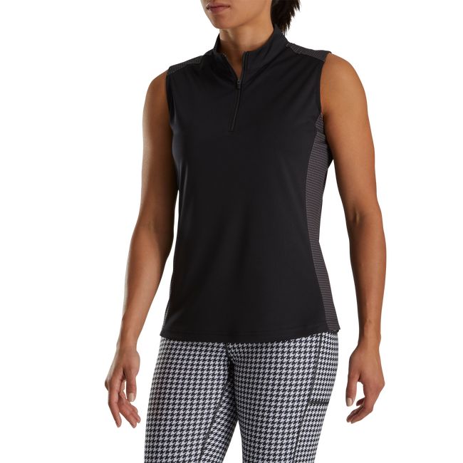 Camicie Footjoy 1/4 Zip Houndstooth Trim Donna Nere | KVDZXWL-16