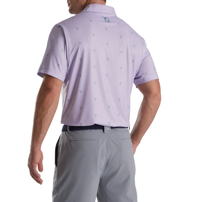 Camicie Footjoy Cactus Print Lisle Self Collar Uomo Viola | RJMEQGK-15