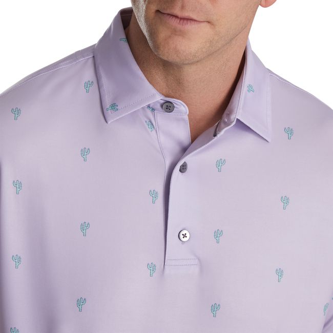 Camicie Footjoy Cactus Print Lisle Self Collar Uomo Viola | RJMEQGK-15