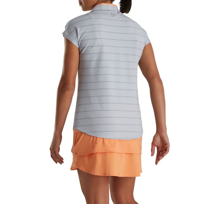 Camicie Footjoy Cap Sleeve Birdseye Stripe Jacquard Donna Grigie | YCZXRBA-78