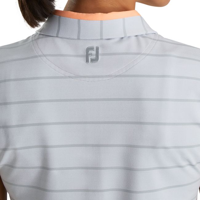 Camicie Footjoy Cap Sleeve Birdseye Stripe Jacquard Donna Grigie | YCZXRBA-78