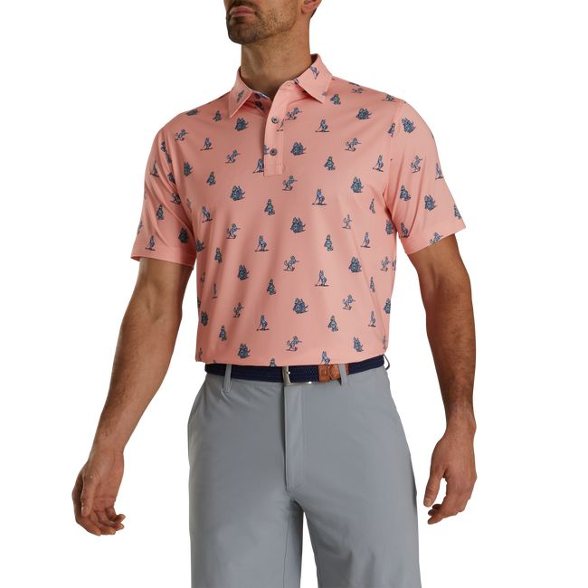 Camicie Footjoy Coyote Print Lisle Self Collar  Uomo Rosa | OEYVXKC-70