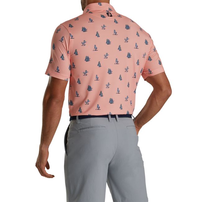 Camicie Footjoy Coyote Print Lisle Self Collar  Uomo Rosa | OEYVXKC-70