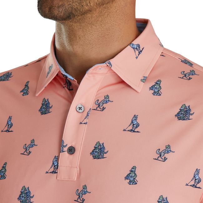 Camicie Footjoy Coyote Print Lisle Self Collar  Uomo Rosa | OEYVXKC-70