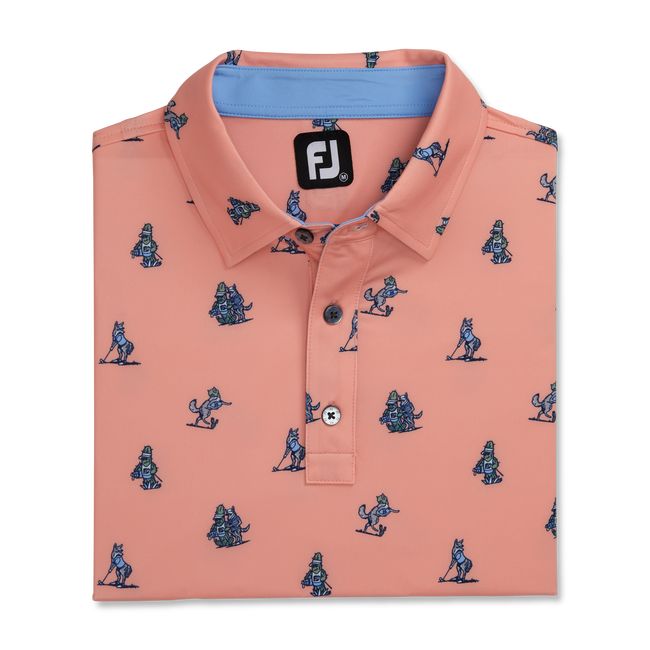 Camicie Footjoy Coyote Print Lisle Self Collar  Uomo Rosa | OEYVXKC-70