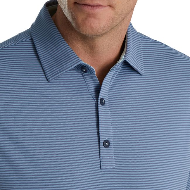 Camicie Footjoy Feeder Stripe Mix Stretch Pique Self Collar Uomo Blu | NQIJOHP-85