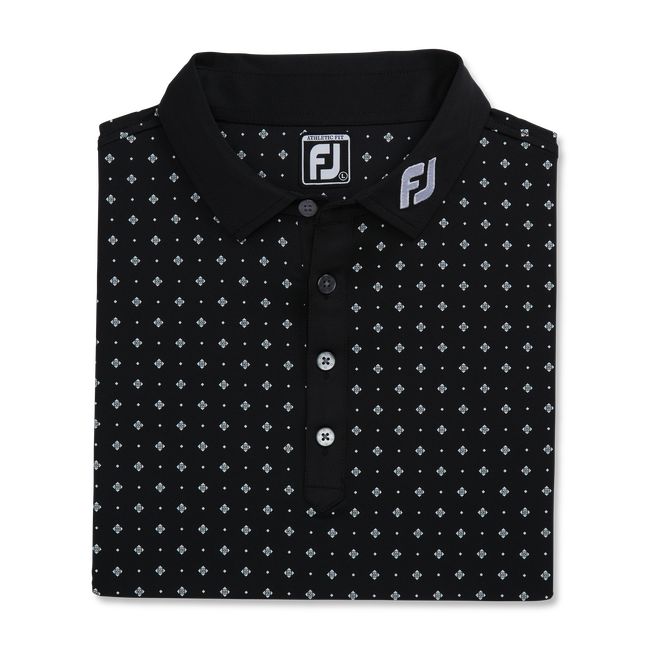 Camicie Footjoy Ginnastica Fit Deco Print Self Collar Uomo Nere | LJGBPUZ-69