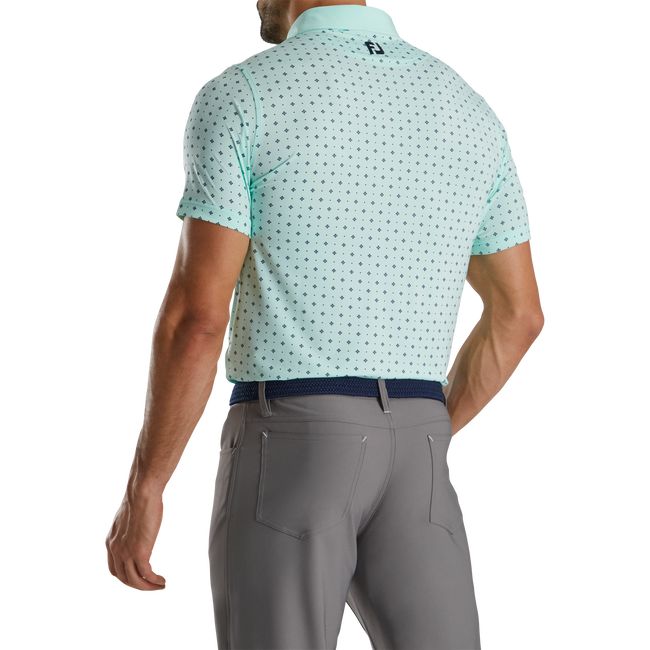 Camicie Footjoy Ginnastica Fit Deco Print Self Collar Uomo Menta | OBUXIJZ-50