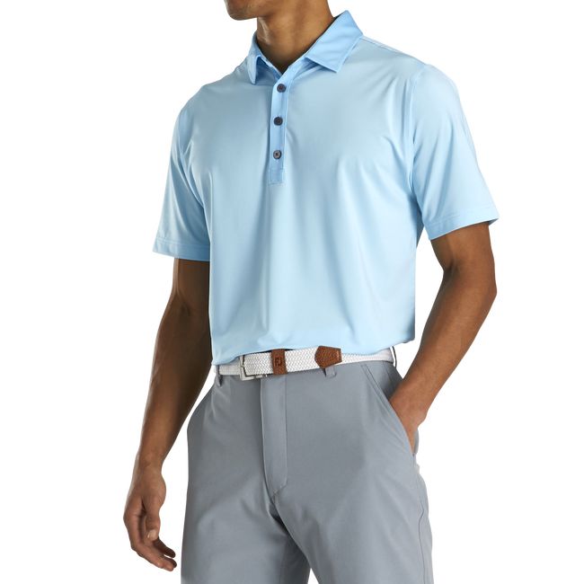 Camicie Footjoy Ginnastica Fit Lisle End-On-End Self Collar Uomo Azzurre | SFCXVQO-20