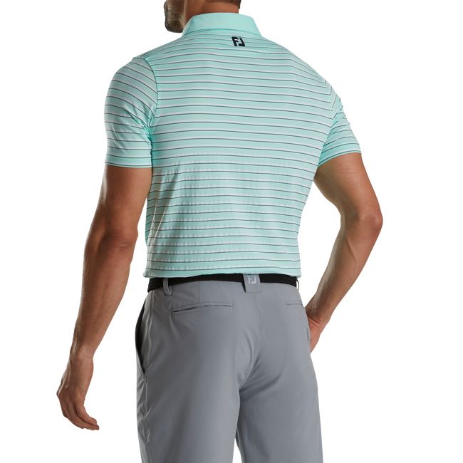 Camicie Footjoy Ginnastica Fit Multi-Stripe Lisle Self Collar Uomo Verde Acqua | IHDBKTE-63