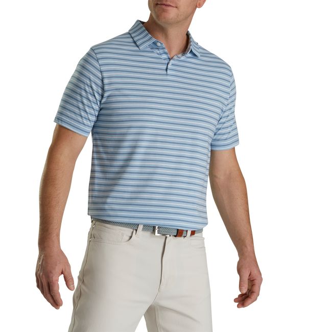 Camicie Footjoy Ginnastica Fit Multi-Stripe Jersey Uomo Blu | RAXMJFC-81