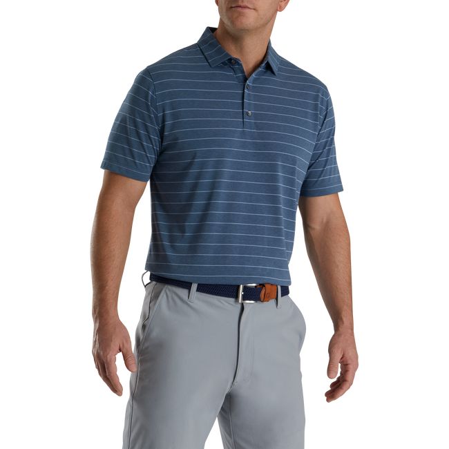 Camicie Footjoy Ginnastica Fit Open Stripe Jersey Self Collar Uomo Blu Reale | KYPWHAE-05