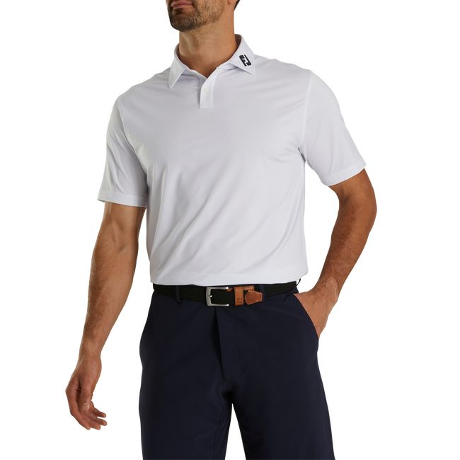 Camicie Footjoy Ginnastica Fit Solid Lisle Self Collar Uomo Bianche | HWJLQUG-26