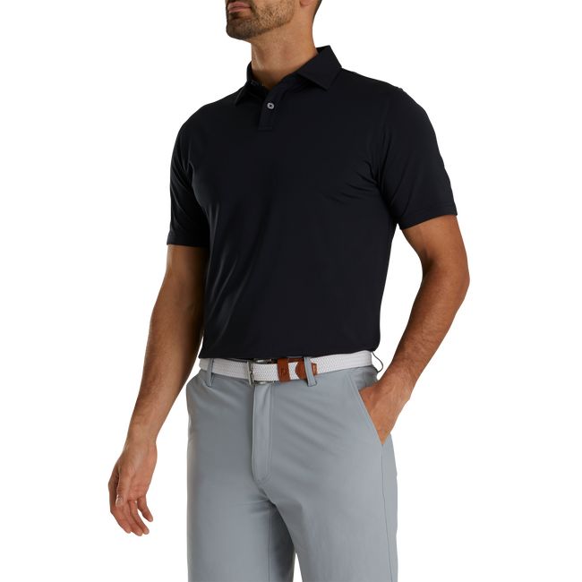 Camicie Footjoy Ginnastica Fit Solid Lisle Self Collar Uomo Nere | KQOXUCD-71