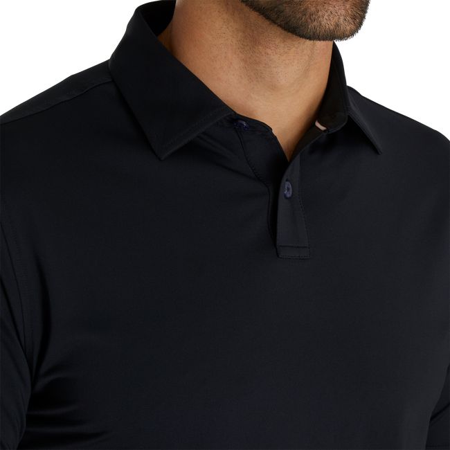 Camicie Footjoy Ginnastica Fit Solid Lisle Self Collar Uomo Nere | KQOXUCD-71