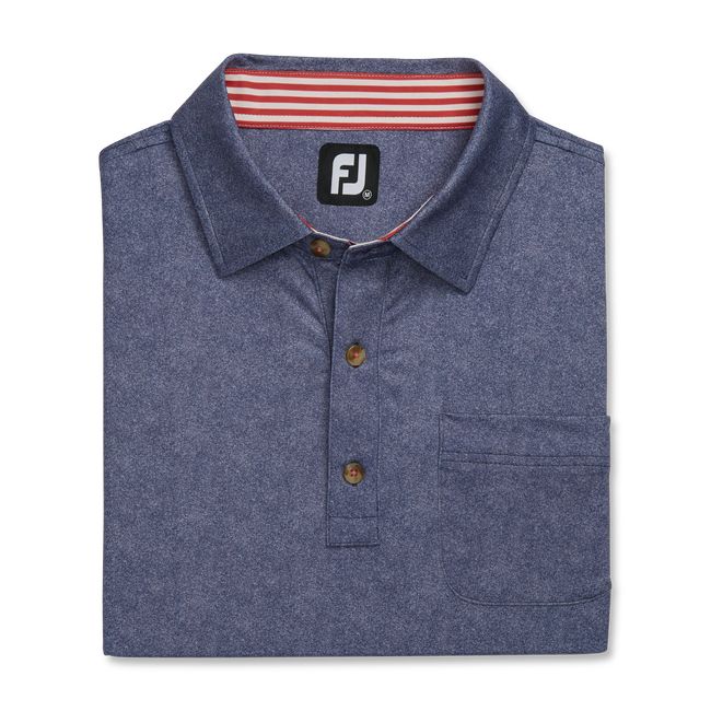 Camicie Footjoy Heather Lisle Self Collar Uomo Blu Marino | GXZRLQW-69