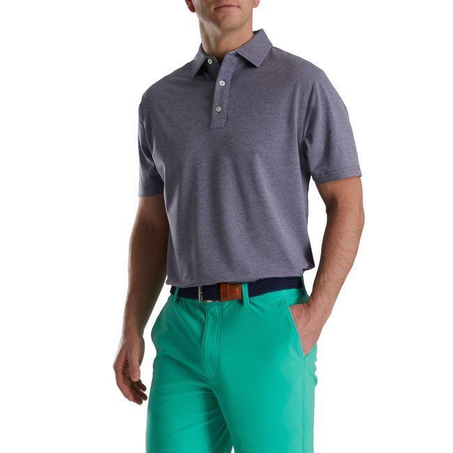 Camicie Footjoy Heather Stretch Pique Solid Self Collar Uomo Grigie | PJYCXEQ-27