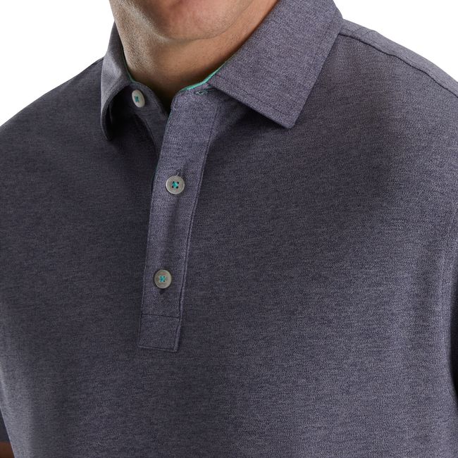 Camicie Footjoy Heather Stretch Pique Solid Self Collar Uomo Grigie | PJYCXEQ-27