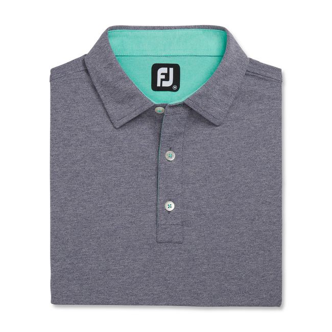 Camicie Footjoy Heather Stretch Pique Solid Self Collar Uomo Grigie | PJYCXEQ-27