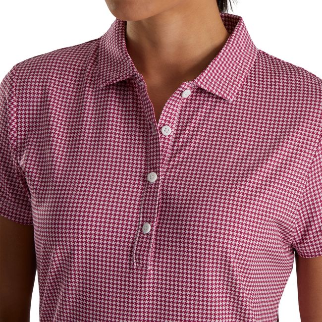 Camicie Footjoy Houndstooth Lisle Donna Rosa | ZAGRIBC-13