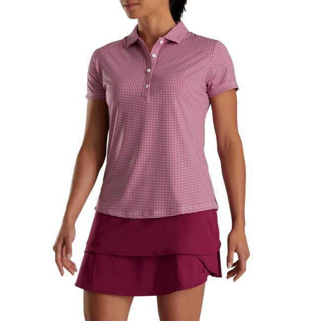 Camicie Footjoy Houndstooth Lisle Donna Rosa | ZAGRIBC-13