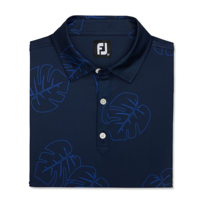 Camicie Footjoy Jungle Leaf Print Lisle Self Collar Uomo Blu Marino | KRTAQED-82