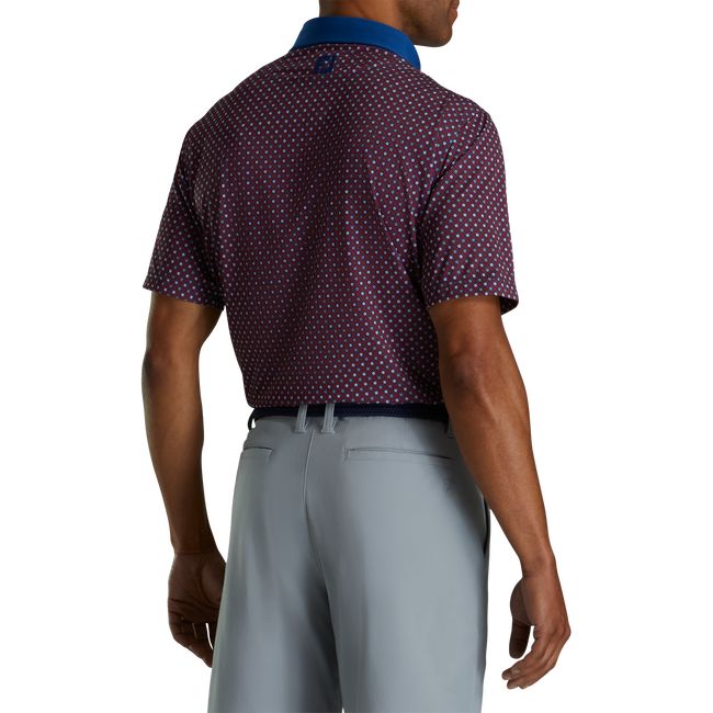 Camicie Footjoy Lisle Circle Print Self Collar Uomo Bordeaux | FVQNKPZ-71