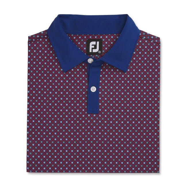 Camicie Footjoy Lisle Circle Print Self Collar Uomo Bordeaux | FVQNKPZ-71