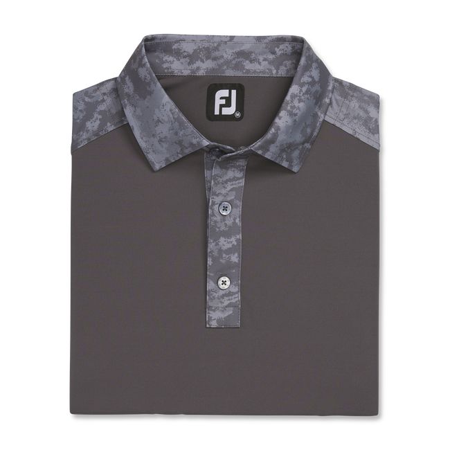 Camicie Footjoy Lisle Cloud Camo Trim Self Collar Uomo Grigie Scuro | ERNKMFB-83