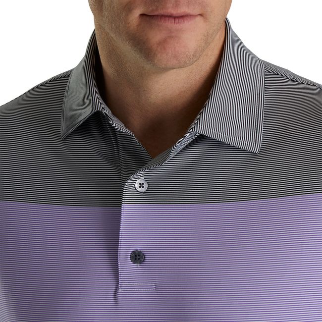 Camicie Footjoy Lisle End-On-End Block Self Collar Uomo Grigie Viola | XKJAHVL-25