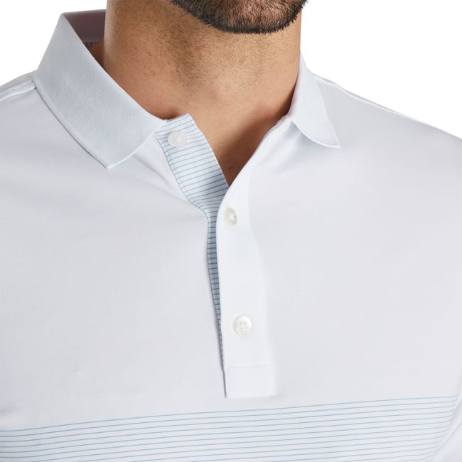 Camicie Footjoy Lisle Engineered Pin Stripe Self Collar Uomo Bianche | FEKASZI-97