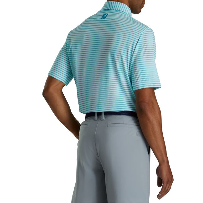 Camicie Footjoy Lisle Even Stripe Self Collar Uomo Verde Acqua | TMSZCER-62