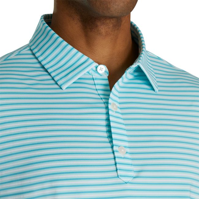 Camicie Footjoy Lisle Even Stripe Self Collar Uomo Verde Acqua | TMSZCER-62