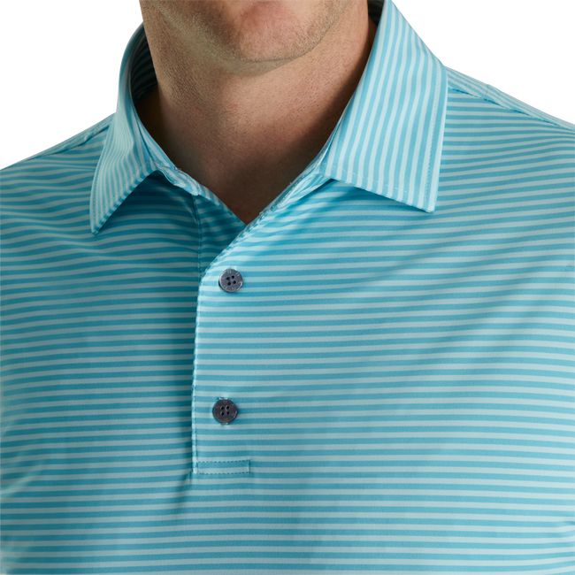 Camicie Footjoy Lisle Feeder Stripe Self Collar Uomo Verde Acqua | RQMIFZU-93