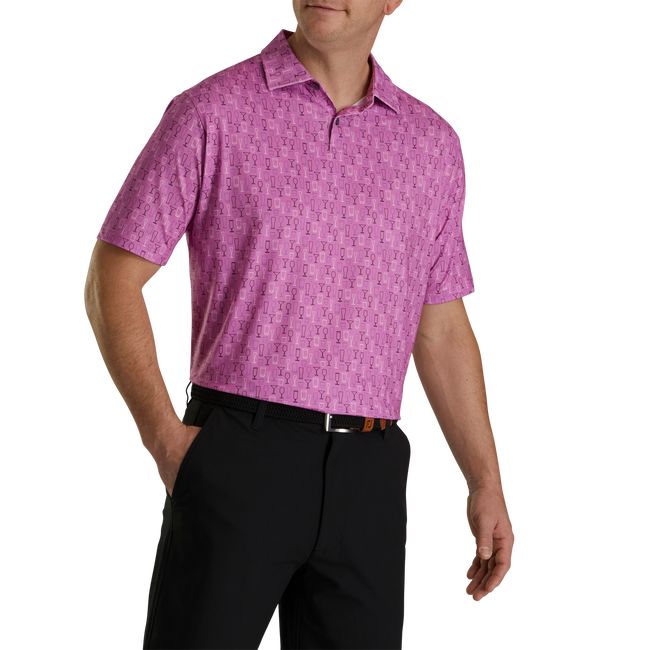 Camicie Footjoy Lisle Glass Print Self Collar Uomo Fucsia | EHPNWBR-74