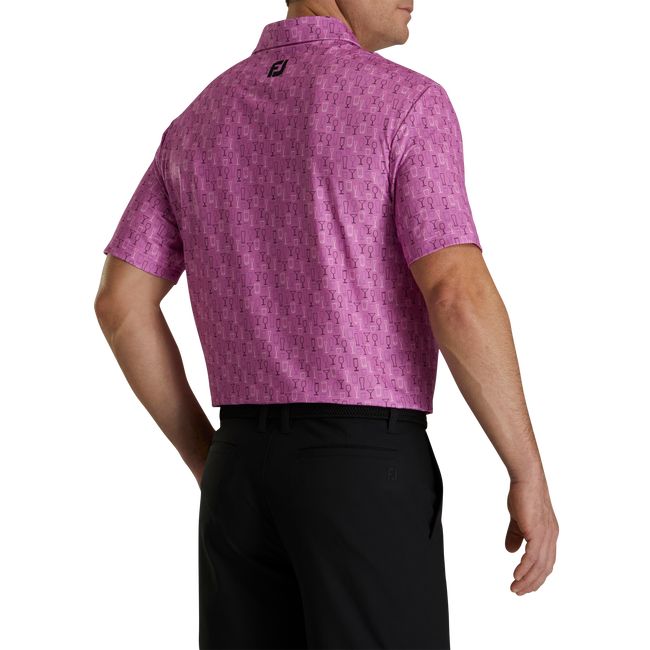 Camicie Footjoy Lisle Glass Print Self Collar Uomo Fucsia | EHPNWBR-74