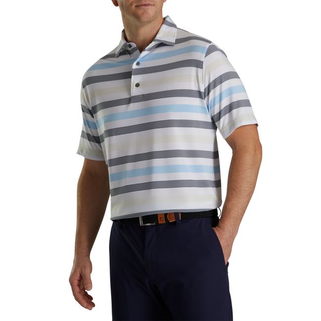 Camicie Footjoy Lisle Light Stripe Self Collar Uomo Colorate | NBRGYCP-83